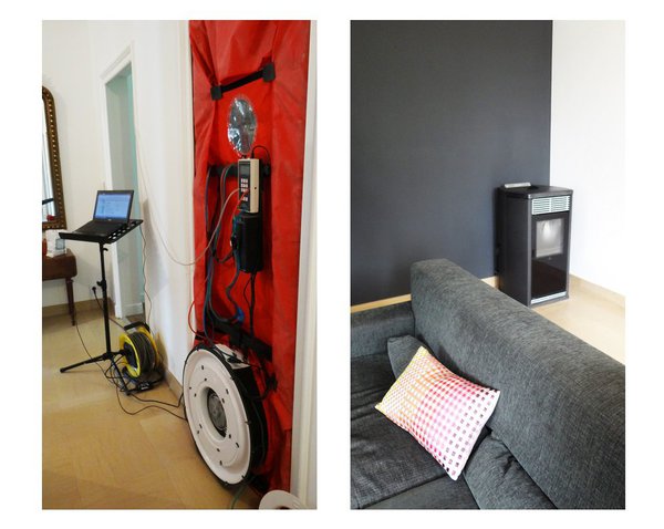 Le poêle diffuse une partie de la chaleur dans les pièces à vivre et crée l'eau chaude qui est envoyée dans les radiateurs (existants).