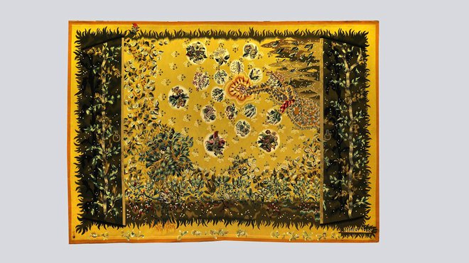 Parmi les « Quatre Saisons », Le Printemps, création en 1946, tapisserie d’Aubusson, atelier Tabard.