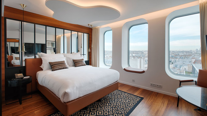 Du 6e au 9e, quatre étages s’offrent des vues vertigineuses sur la capitale, en mode panoramique. Du 6e au 9e, quatre étages s’offrent des vues vertigineuses sur la capitale, en mode panoramique.