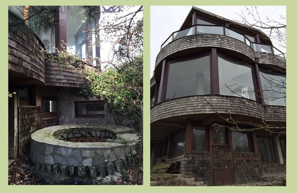 A l’extérieur de la maison, un puits recueille l’eau de pluie par le biais d’une gouttière. Les façades sont habillées de tavaillons, petites tuiles de bois exotique qui jouent le rôle d’isolant thermique naturel.