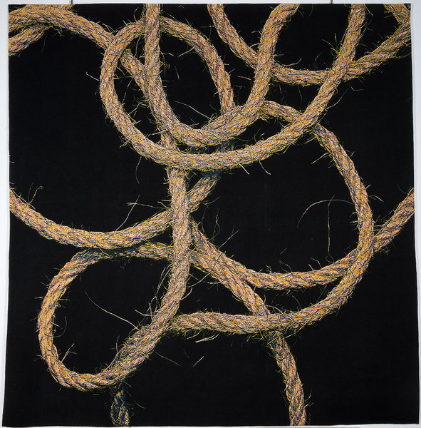 Sans titre, de Mathieu Mercier. Tissage Atelier Legoueix (Aubusson).