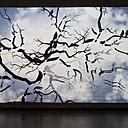 If, de Pascal Haudressy. Tissage Atelier Patrick Guillot et Cc Brindelaine (Aubusson), sculpture résine et projection vidéo.