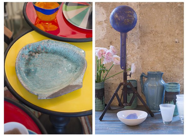 Tous les éclats de la céramique émaillée et les transparences colorées du verre soufflé sont à l’honneur chez Philippe Model Maison.