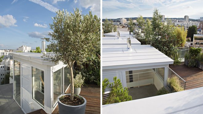 Les 4 maisons individuelles de 80 m² à 100 m² ont été créées avec une terrasse accessible sur la toiture de l’immeuble, véritable bouffée d’oxygène au cœur de la ville.