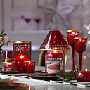 Holiday Party et ses accessoires rouges photophores pour bougies votives, brûleurs à tartelettes, abat jour.