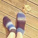 "Delphine Lefort" a choisi les dégradés de couleur pour ses chaussettes contrastées...