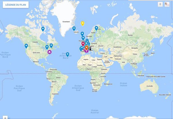 Carte Google des cal chaussettes à travers le monde !