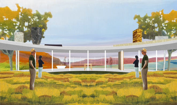 Pieter Vermeerschen a dessiné les équipements techniques du toit de la Solo Office : les réservoirs tampons, réservoir à pellets et les cellules photovoltaïques sont traités comme des sculptures contemporaines, dans un dialogue avec le paysage environnant.