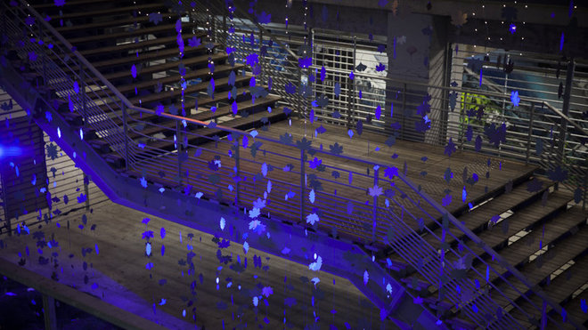 Marianne Guedin a déposé sur les planches, passerelles et escaliers de La Cité de la Mode et du Design, créée par l’agence d’architecture Jakob + Macfarlane, une pluie de guirlandes verticales scintillantes qui dessine un rideau féérique. Marianne Guedin a déposé sur les planches, passerelles et escaliers de La Cité de la Mode et du Design, créée par l’agence d’architecture Jakob + Macfarlane, une pluie de guirlandes verticales scintillantes qui dessine un rideau féérique.