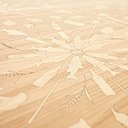 Détail du plateau de la table rectangulaire Abondance Topo avec marqueterie d’érable et peuplier argenté. Création Bovy Bemberg, 2014. Edition limitée de 8 pièces + 3 épreuves d’artiste + 1 prototype.