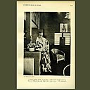 Décor de cinéma « Un coin de Boudoir » pour le film « Le Vertige », mise en scène de Marcel Lherbier. Décorateur Mallet-Stevens, avec Emmy Lyon et Jaque Catelain. Film Cinégraphic.