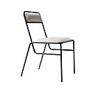 Intemporelle, chaise 01 Evolution en acier tubulaire cintré et soudé. Tissu Morvem Designers Guild, 250 €, création et fabrication Ateliers J et J.