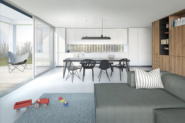 Le dessin du projet a été travaillé de manière à donner une réelle impression de légèreté comme en lévitation au-dessus du jardin.