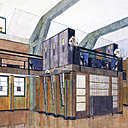 Art Déco. Studio de la maison de M. à Campo, drève du prieuré à Auderghem, 1921-1922, architecte Louis Herman De Koninck.