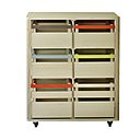 Composé de 10 cagettes, range-tout 4 saisons RT1001 en frêne. L 70 x P 41 x h 83 cm. Existe en version 6 et 7 cagettes. Palette de 6 finitions au choix. Création Pic Vert et Cie, prix sur demande.