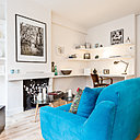 La cheminée a été entièrement recouverte d’un enduit. Auparavant, elle était recouverte de briques rouges.