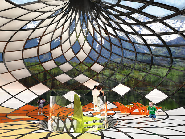 Generator House, projet de maison autosuffisante utilisant l’énergie solaire, création Ross Lovegrove, 2006/08. Images générées par ordinateur