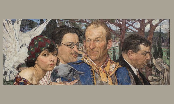 La peintre Odette Pauvert (1903-1966) et la promotion 1926 : le musicien Louis Fourestier, le sculpteur évariste Jonchère et l’architecte Alfred Audoul (de gauche à droite), Odette Pauvert, huile sur toile, 1927.