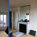 Avant : un séjour très lumineux et doté d’une cheminée ; une ambiance démodée.