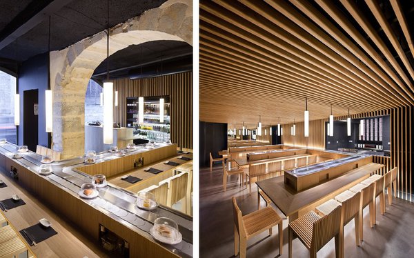 Les suspensions lumineuses cylindriques valorisent les produits.