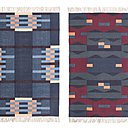 Les créations textiles des designers suédois sont uniques et fabriquées selon un procédé artisanal de tissage sur métier manuel et de colorations subtiles avec des pigments naturels. Tapis Ostra, création Studio Oyyo.