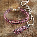 Rosa Parks bracelet et pendentif au point fermé, point ouvert, corde de 4 pose de perles et torsions en Soie Argentia.