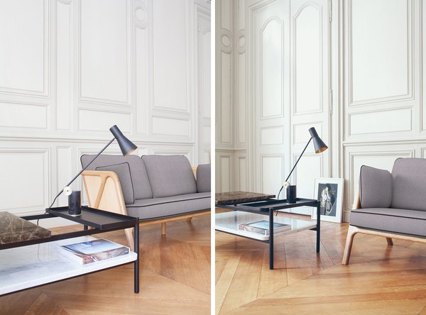 Dessin graphique inspiré des années 1950 pour la lampe à poser Lutz, qui signifie lumière en gascon et doit sa forme à la thématique du cercle. Base en marbre et laiton avec système orientable de l’abat-jour. Déclinable en version liseuse. Création Pierre Dubourg pour Versant Edition.