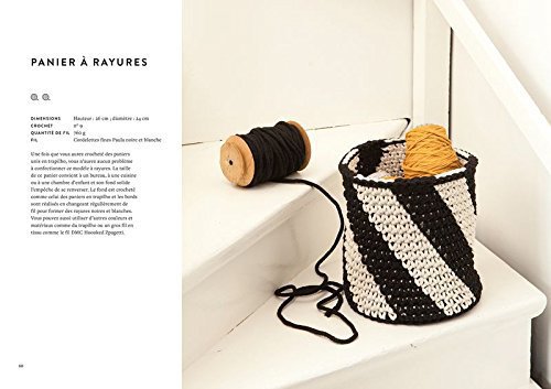 Petit panier en cordelette fine noire et blanche pour réaliser un panier de 24 cm de haut.