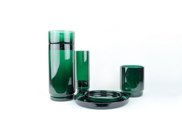 Le vert moyen, une des trois teintes du verre marin qui peut être développé en 3 couleurs.