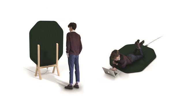 Une paroi chauffante adaptée à la spontanéité et aux mouvements, un projet actuel, idéal pour les espaces de co-working. Radiateur, Minima, création Thomas Amaury.