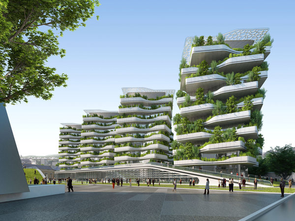 La Citta della Scienza romaine offre des façades couvertes de plantes comestibles gratuites qui composent de véritables vergers et jardins d’alimentation. Le paysage urbain offre un mélange social d’unités d’habitation qui vivent en  symbiose.