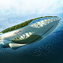 Physalia est aussi un système de nettoyage amphibie de la pollution. Véritable vaisseau, 100% autosuffisant en énergie, sa structure bionique et oblongue, à la symétrie parfaite, symbolise la synthèse de la nature et des biotechnologies dédiées à la navigation.