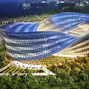 Le centre culturel de la ville de Taichung Swallow’s Net, situé dans l’île de Taiwan forme un anneau tridimensionnel de Moebius. Ouvert sur le parc de Gateway, c’est un bâtiment éco-conçu à partir des règles bioclimatiques, des énergies renouvelables et des technologies de pointe de l’Information et de la Communication.