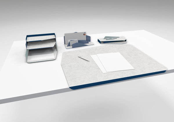 Accessoires de bureau Orga/nize en feutre et métal. Création Atelier Yade et Manade.