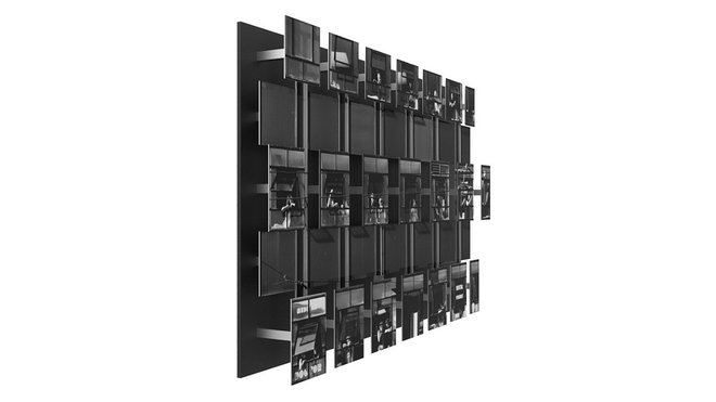 De profil, œuvre Point of view travaillée sur deux plans différents. Création Atelier Relief.
