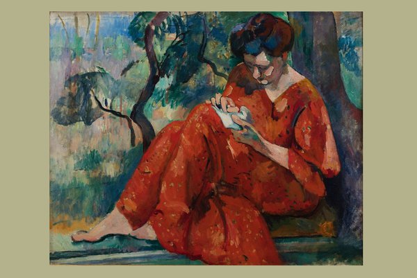 La couseuse à la robe rouge - Henri Manguin 1907.