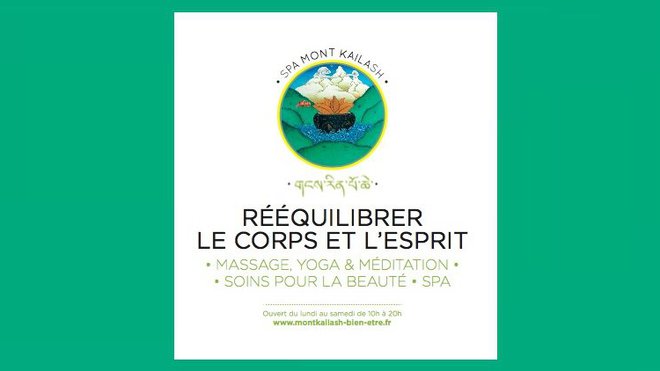 Le slogan du Spa Mont Kailash.