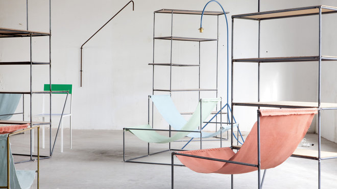 Créations de Muller van Severen présentées dans les salons de l’Hôtel de ville de Bordeaux.