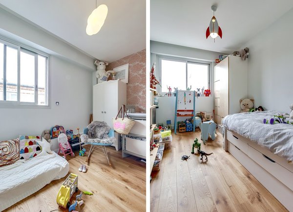 Les chambres de la fille et du garçon, au volume plus important, ont chacune leur identité.