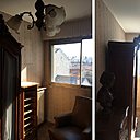 Avant : la chambre enfant autrefois qui correspond à la chambre du garçon actuelle.