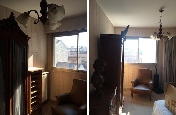 Avant : la chambre enfant autrefois qui correspond à la chambre du garçon actuelle.