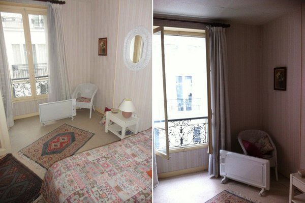 La chambre avant : atouts indéniables de la pièce existante, une fenêtre orientée plein sud et un grand mur non exploité.