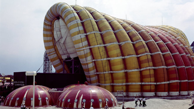 Pavillon du groupe Fuji à Osaka, création Yutaka Murata, 1970.