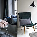 Coussins Oscar en lin surteint avec pois or. Existe en 40 x 40 cm, 50 x 50 cm et 30 x 50 cm et 6 couleurs. Création La Cerise Sur Le Gâteau.