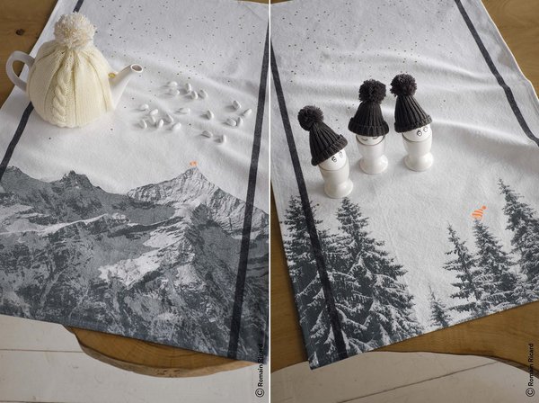 Torchons Bernard et Bertille en coton (50 x 80 cm. Création La Cerise Sur Le Gâteau.