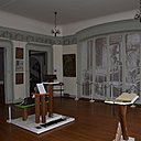 L’exposition « Hector Guimard, précurseur du design » occupe tout le rez-de-chaussée (hall central compris). Elle met l’accent sur les produits en série de Guimard fabriqués dans ses ateliers et sa vision avant-gardiste du futur métier de designer.