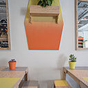 Les dégradés de couleurs s’inspirent des tags du quartier.