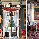 A gauche, la couverture du livre avec la petite galerie dite salon de musique où Joséphine accrochait ses tableaux de fleurs et de style troubadour qu’elle appréciait particulièrement. A droite, détails du mobilier de la salle du conseil.