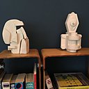 Sculptures d’esprit constructivistes en terre cuite. Sculptures d’esprit constructivistes en terre cuite.