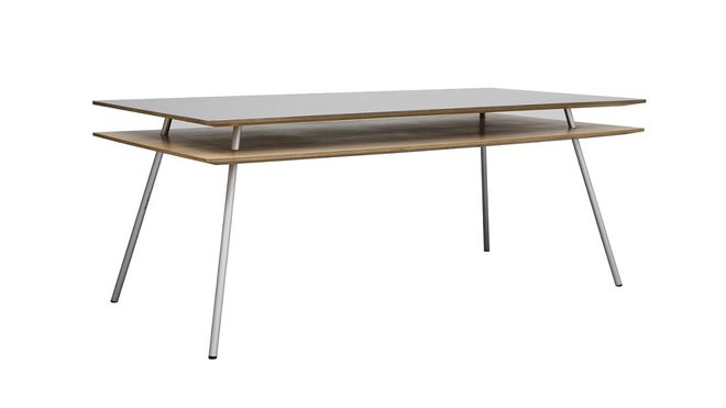 Table n° 18, avec double plateau en bois de tilleul japonais avec dessus et piétement en aluminium, création Comme Des Garçons en 1987. Table n° 18, avec double plateau en bois de tilleul japonais avec dessus et piétement en aluminium, création Comme Des Garçons en 1987.